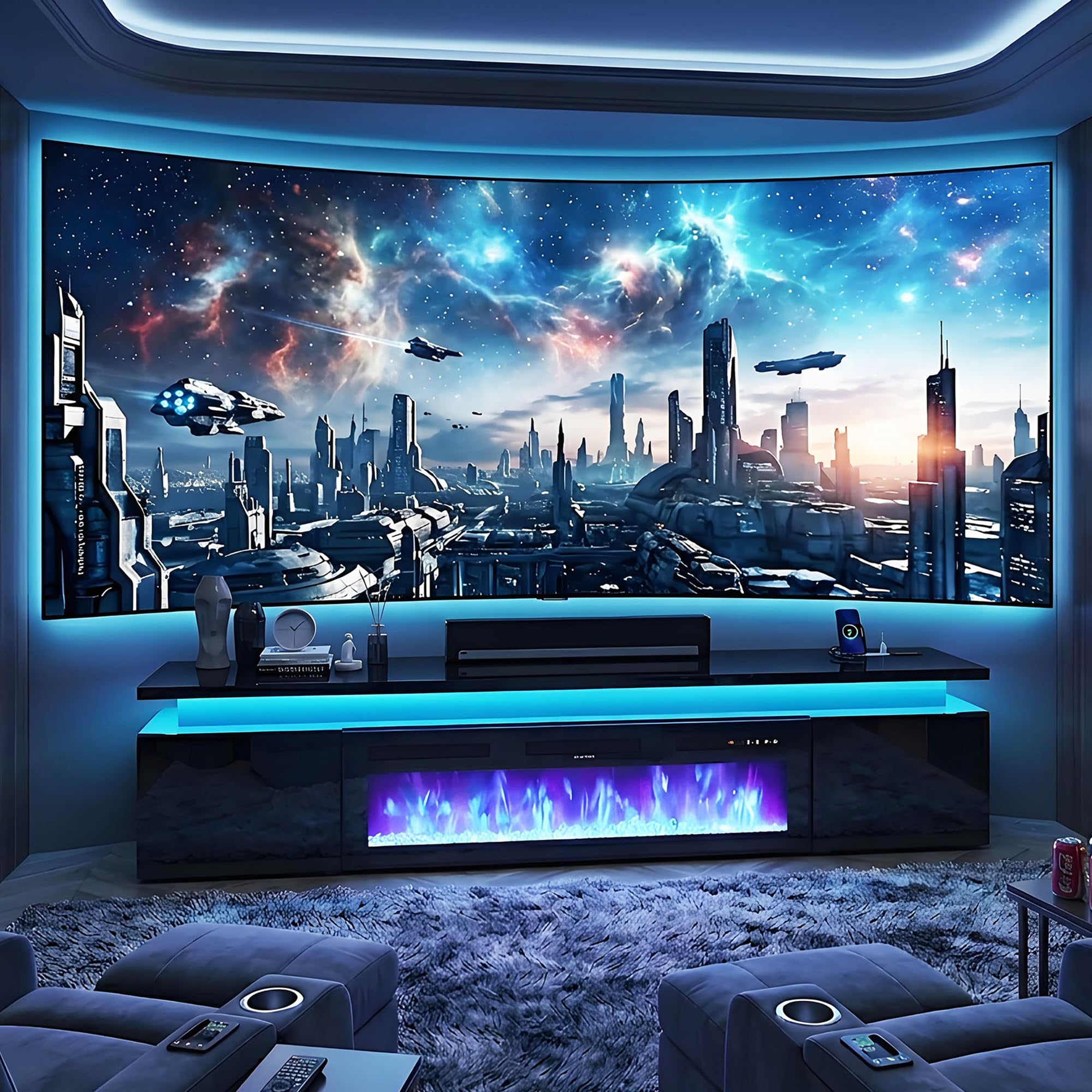 St.Mandyu 90' Fireplace TV Stand