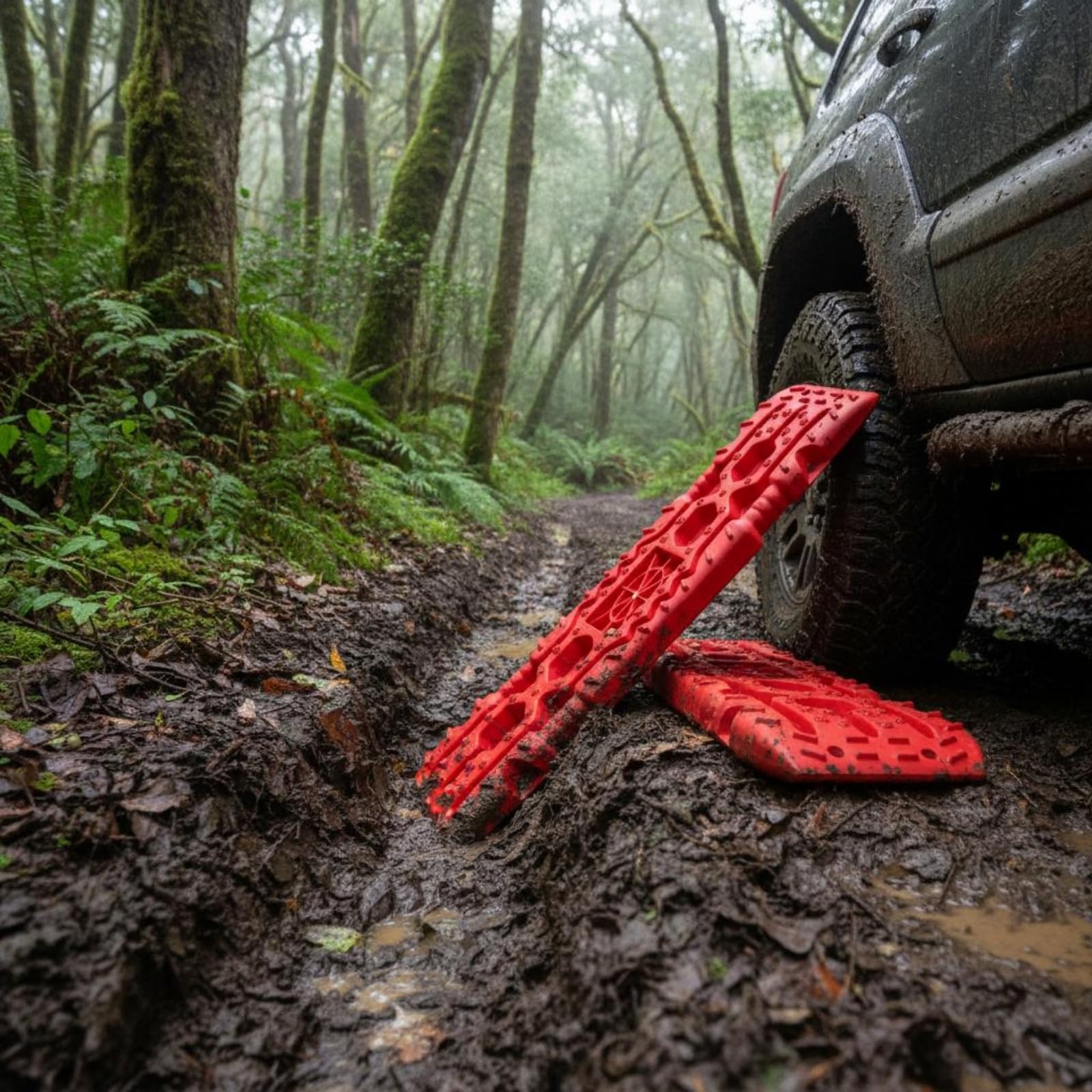 Gralara 2 Pieces Tavole Trazione Veicolo Canali Incassati Tavole Antiscivolo Recupero Plastica Stampata Accessori Auto per Neve