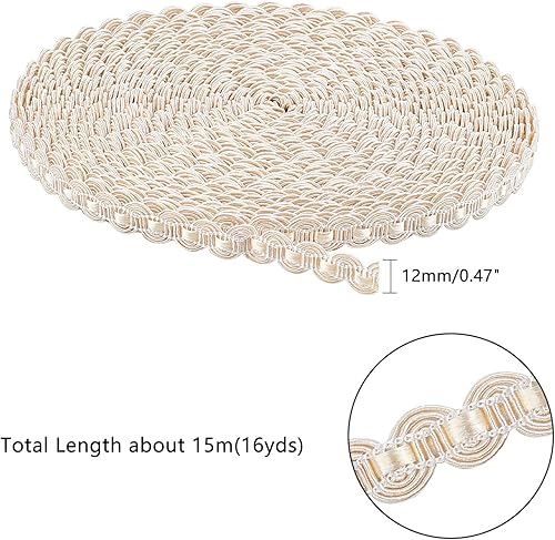 Miniatura 2 de PH PandaHall 15M (16 yardas) 12 pulgadas (0.551 in) patrón de curva de nailon para disfraz, manualidades, costura, joyería, fabricación de joyas,