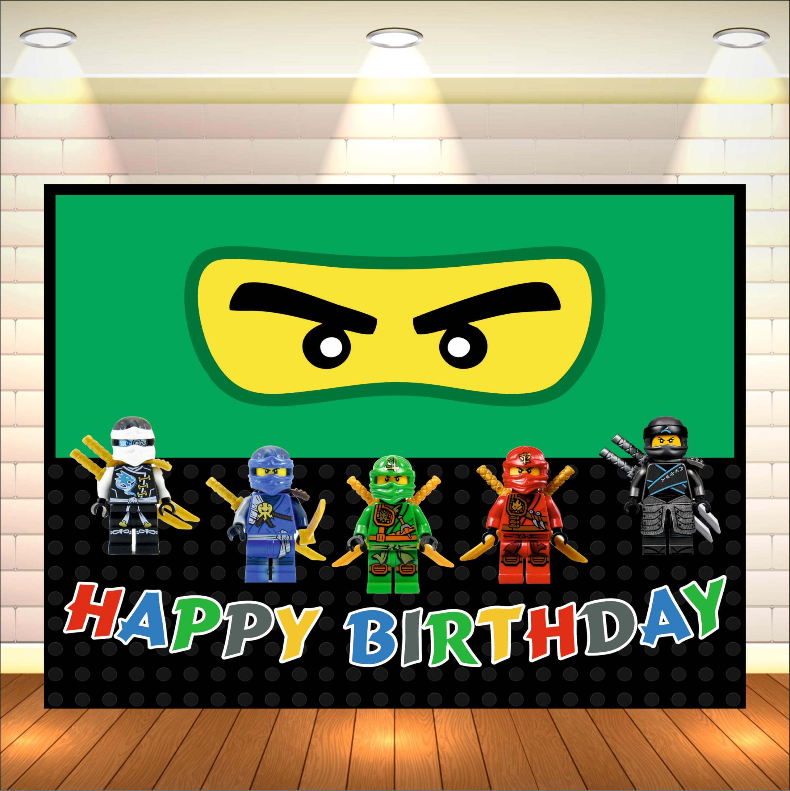 Ninja Theme Backdrop | Backdrop for Birthday Decoration | Happy Birthday Banner (Pack of 1, Multicolor, Size: 4x3 Feet)