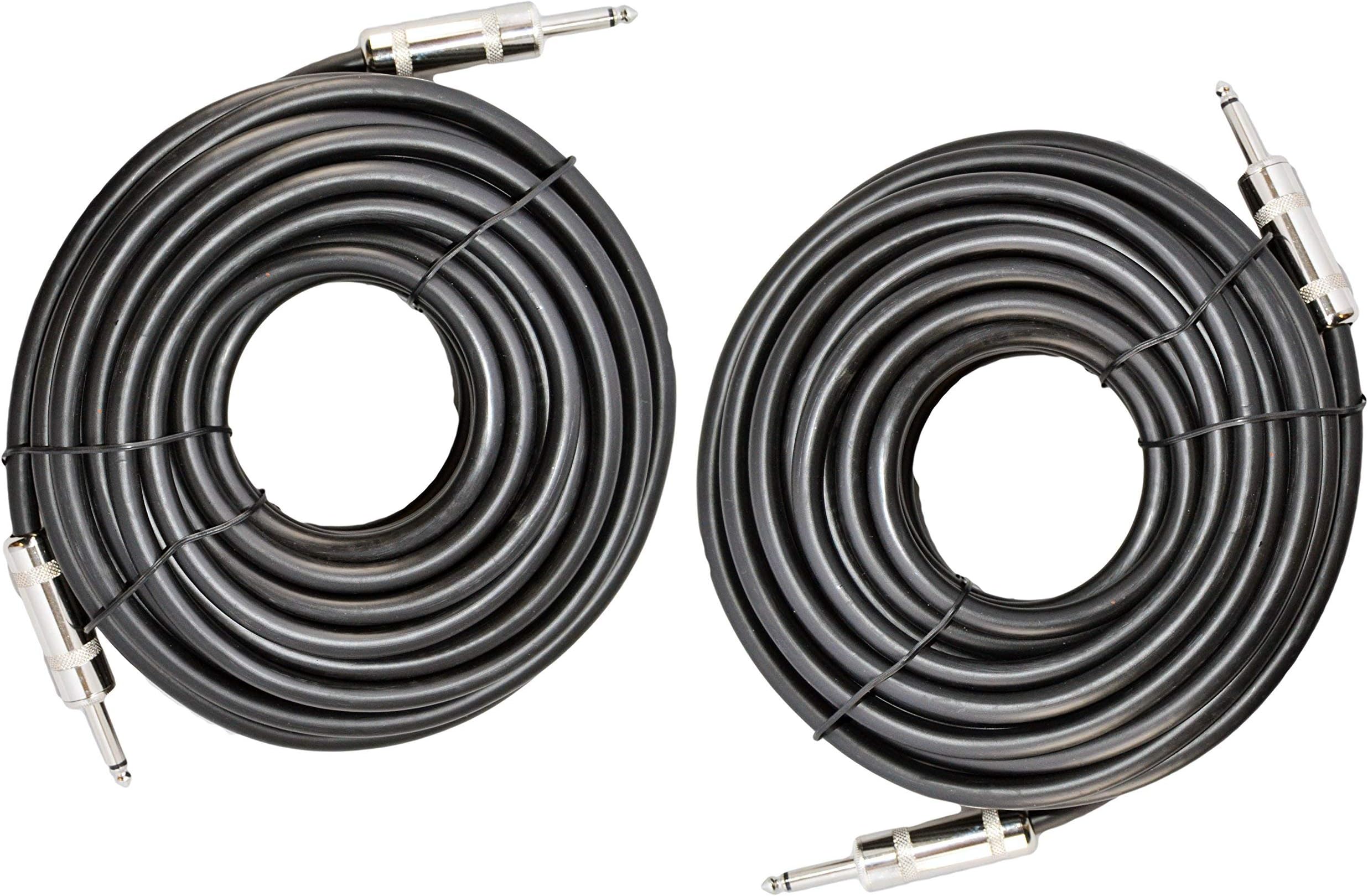 Pro 2X 1/4" to 1/4" 50 Ft. True 12 Gauge Wire AWG DJ/Pro Audio Speaker Cable, Pair
