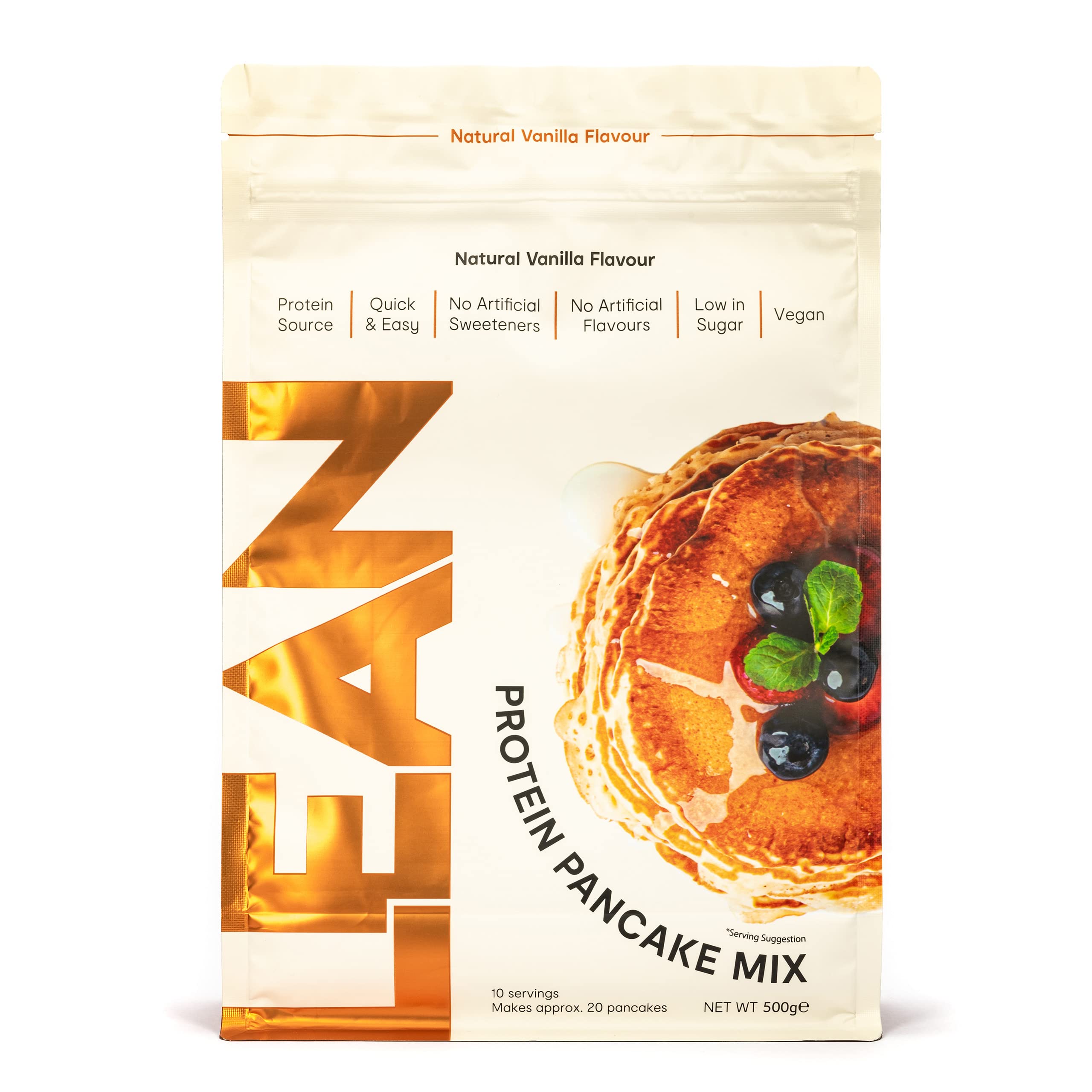 Lean With LillyVegan Protein Pancakes Natural Vanilla Flavour 500g