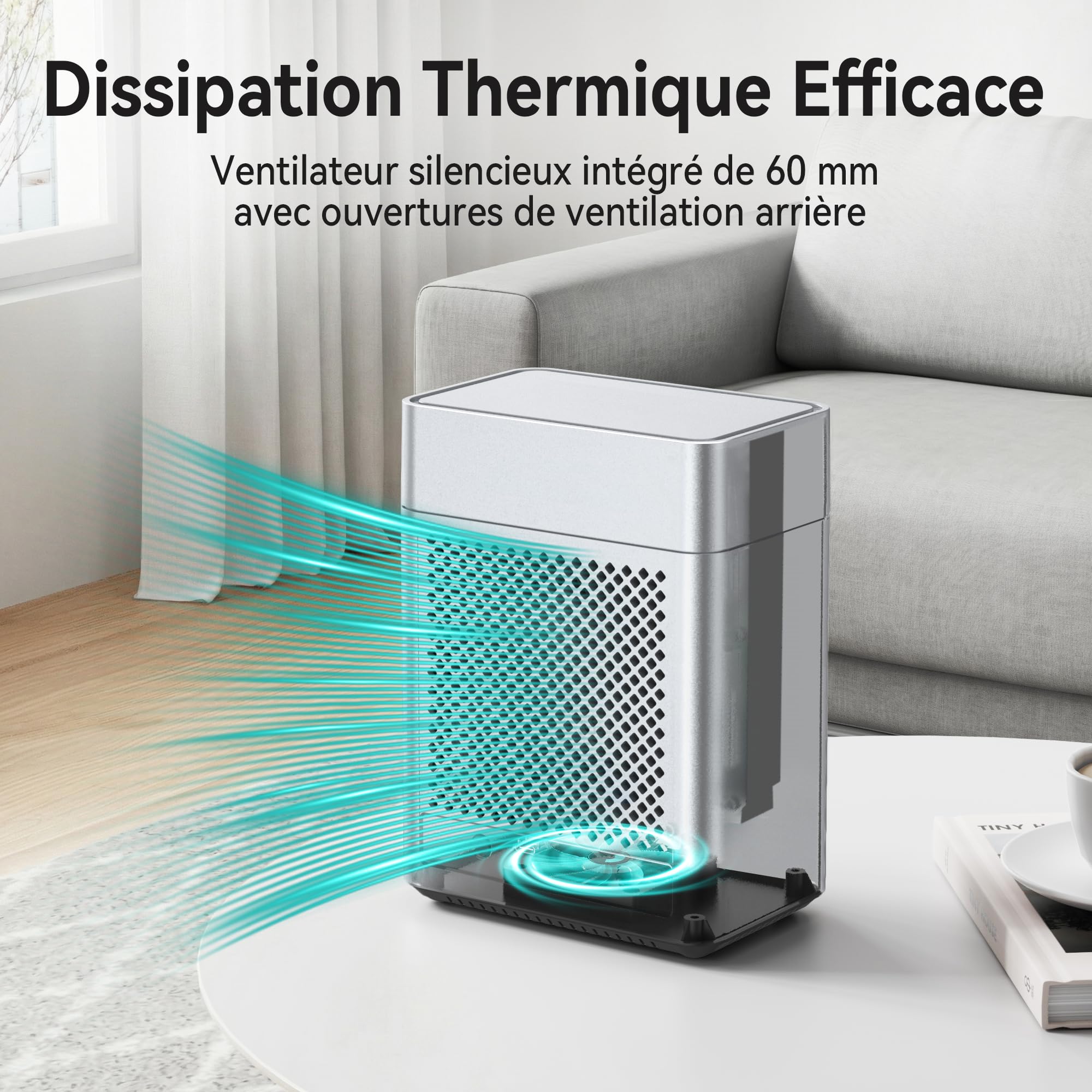 Yottamaster 2 Baies Boitier Disque Dur Externe, 3.5 HDD 5Gbps Couvercle Magnétique, Installation sans Outil, Jusqu’à 24 to × 2, Ventilateur Intégré de 60mm, Fonction Veille Automatique (sans Raid)