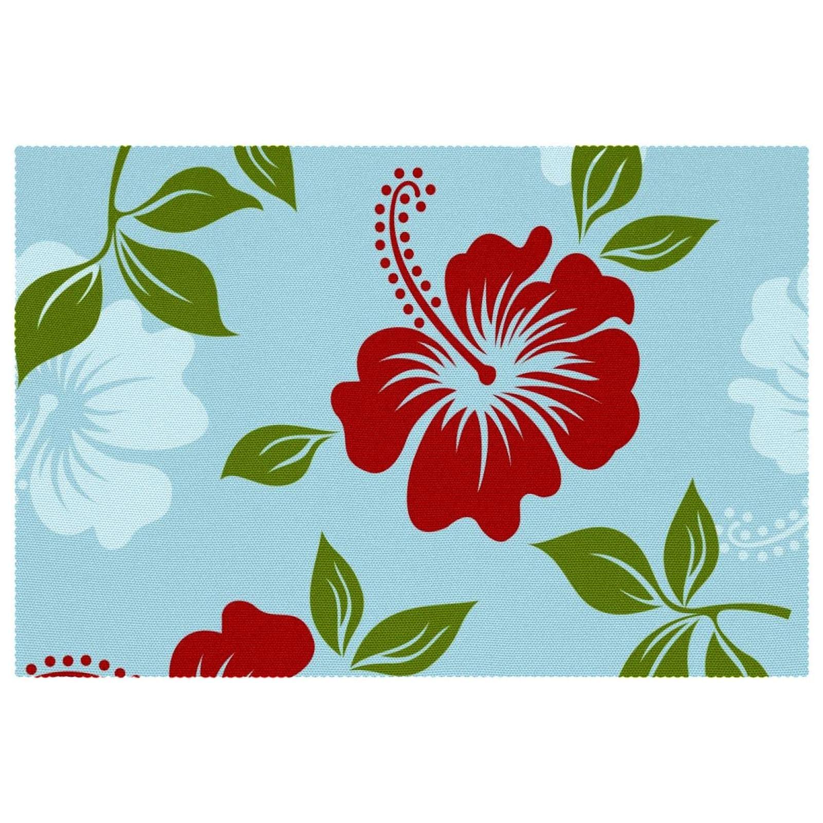 Sets de table de qualité supérieure fleurs rouges et blanches au design végétal soigné