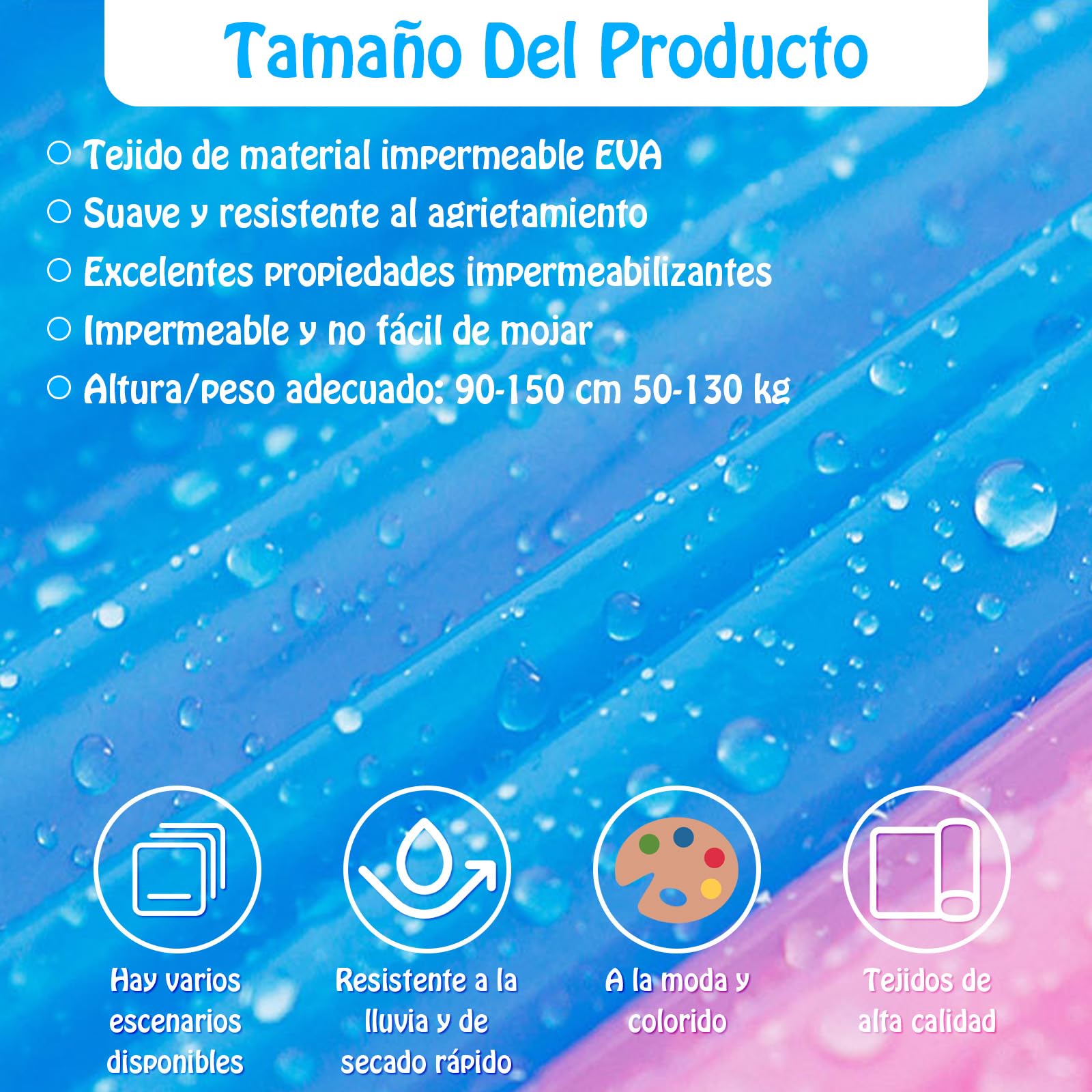 ZOCONE 3 Piezas Chubasquero Niño Reutilizable Poncho Impermeable Niño con Capucha y Botón, EVA Poncho Lluvia Capa de Chuva Criança Chubasquero Impermeable para Viajes, Senderismo, Camping