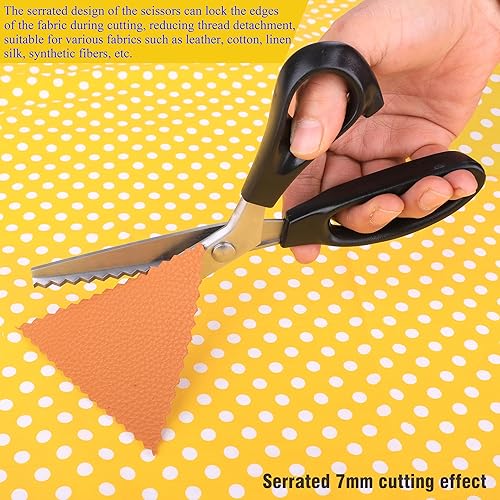 Vista 20 de Tijeras de tintar fuertes y afiladas, tijeras para tela, tijeras dentadas y festoneadas, 0.118 pulgadas, 0.118 pulgadas, 0.197 pulgadas, 0.276