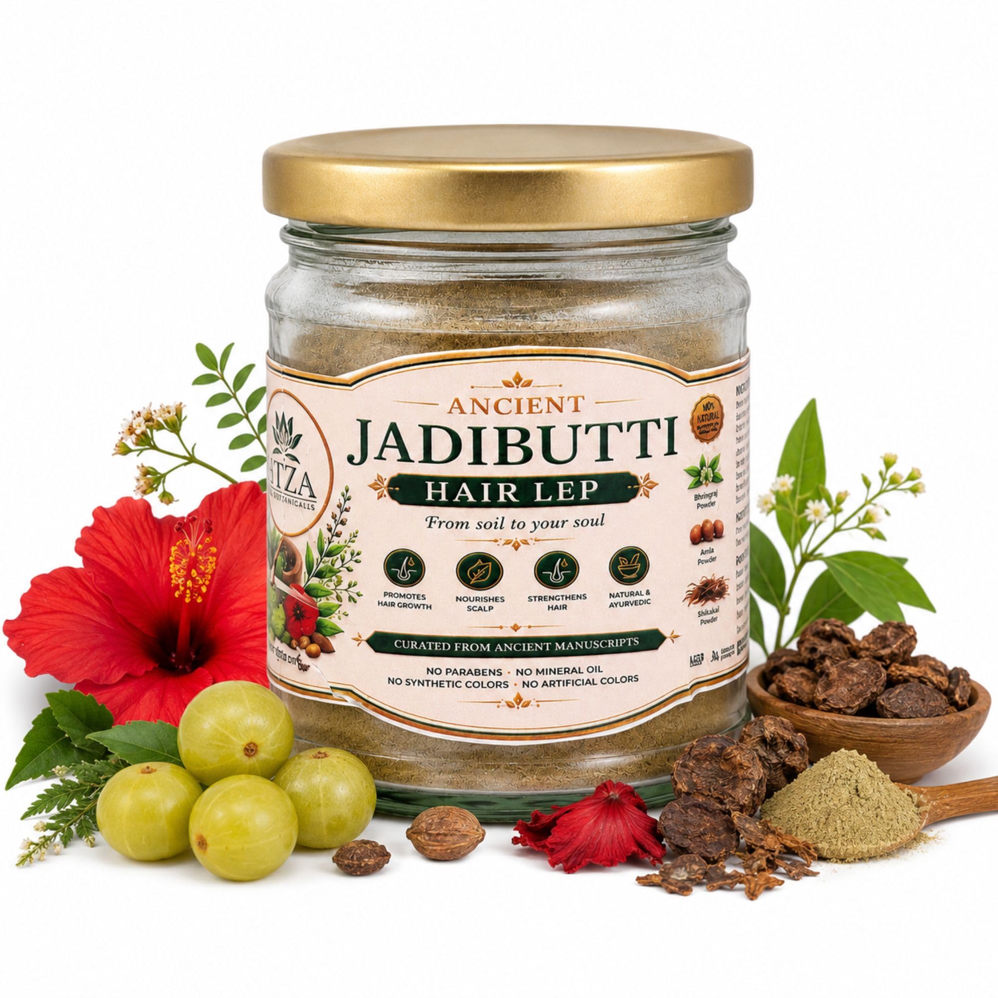 Ancient Jadibutti Hair Lep Herbal Hair Mask with Amla, Bhringraj, Hibiscus, Shikakai, Reetha & Brahmi | Gentle Daily Care for Dry, Frizzy, Curly & Damaged Hair | Scalp Nourishment | 200g-image-44