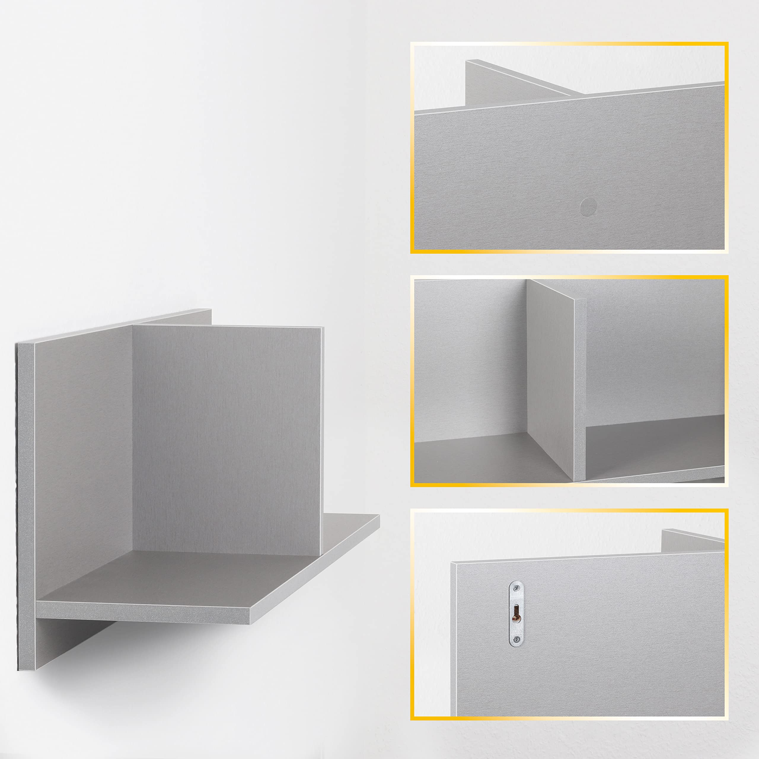 Mensola Da Parete RICOO WM017-WM 70x18x18 Cm | Scaffale Salvaspazio Bianco | 3 Ripiani | Moderno E Versatile - 3