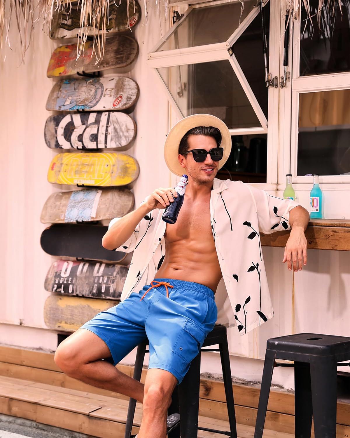 SILKWORLD Men's Swim Trunks with Compression Liner Quick Dry Bathing Suits 9 Inch Swimming Shorts with Cargo Pockets - Image 5