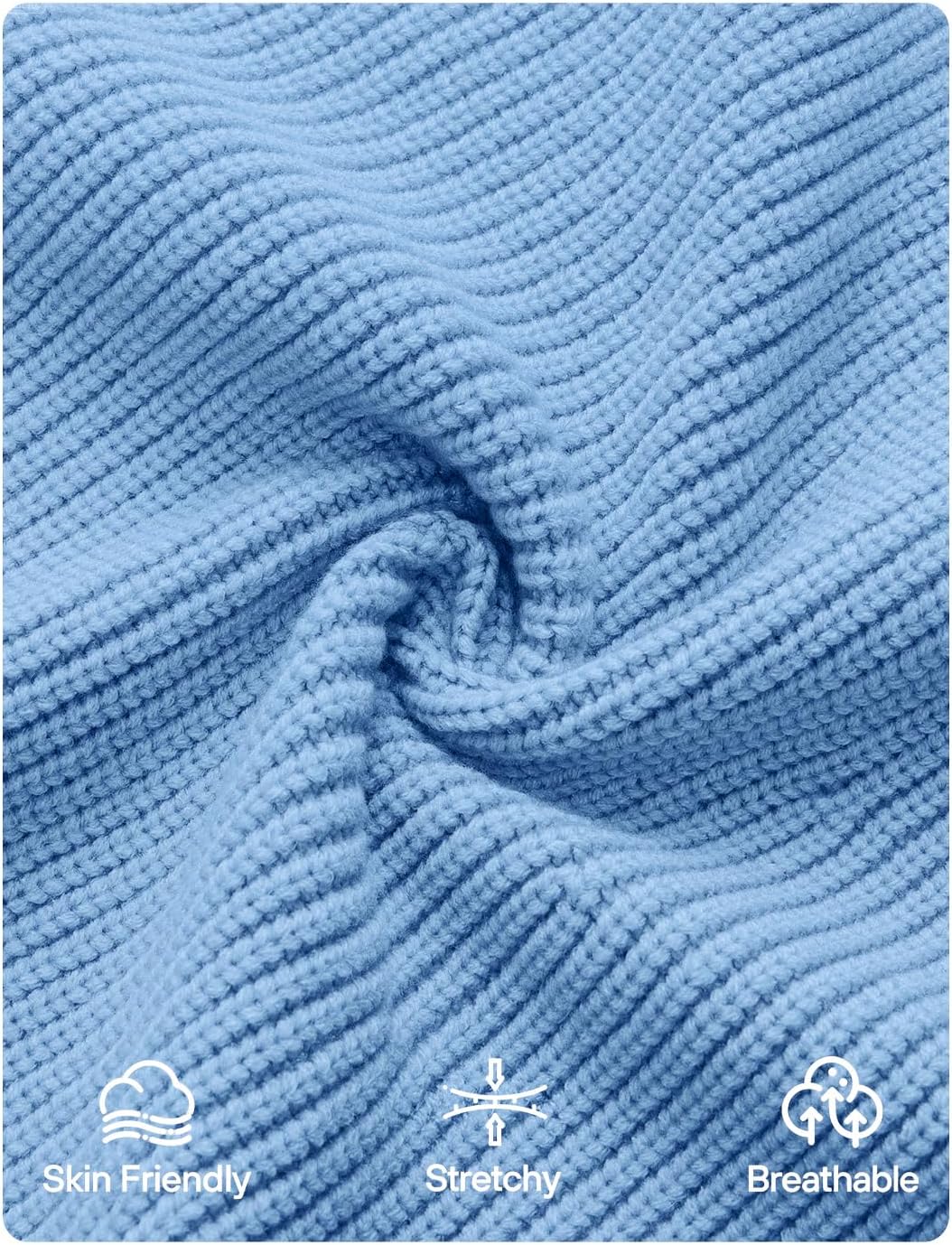 ZESICA Women's Fall Long Sleeve Sweater Dress 2026 Casual V Neck Button Ribbed Knit A Line Swing Mini Dresses - Image 6