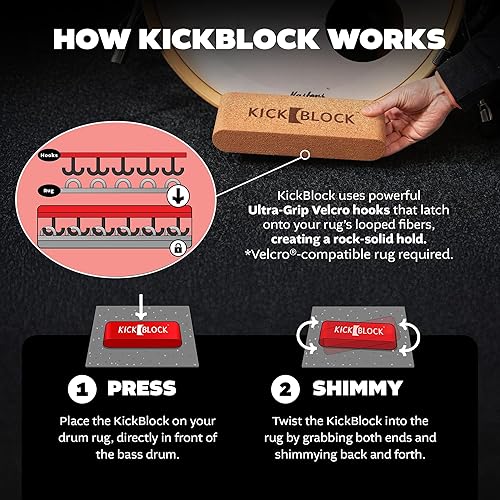 Miniatura 11 de KickBlock - El mejor sistema de anclaje de bombo del mundo - Prevención total de diapositivas - Detiene el deslizamiento y deslizamiento del bombo