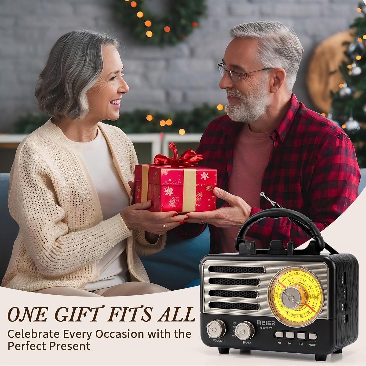Radio Portable AM FM SW Bluetooth Speaker Vintage Radios with Phone Stand Small Retro Radio Battery Powered for Vintage Decor Birthday Gifts for Women,Men,Dad (Black)