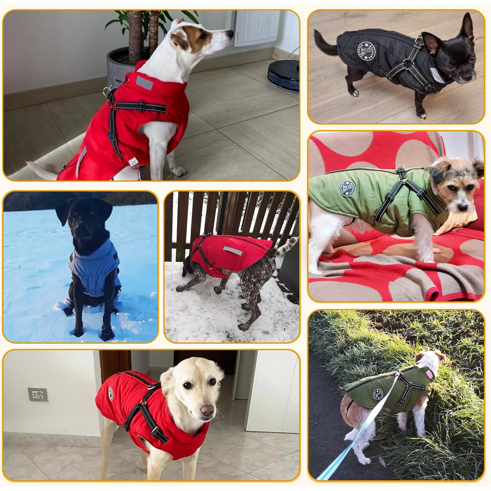 Cappotto Cane Invernale, Cappotto per Cani Impermeabile con Fodera in Pile Giacca Invernale Calda Lavabile con Strisce Riflettenti, Giacca Antivento per Cani di Piccola Taglia Grande Media