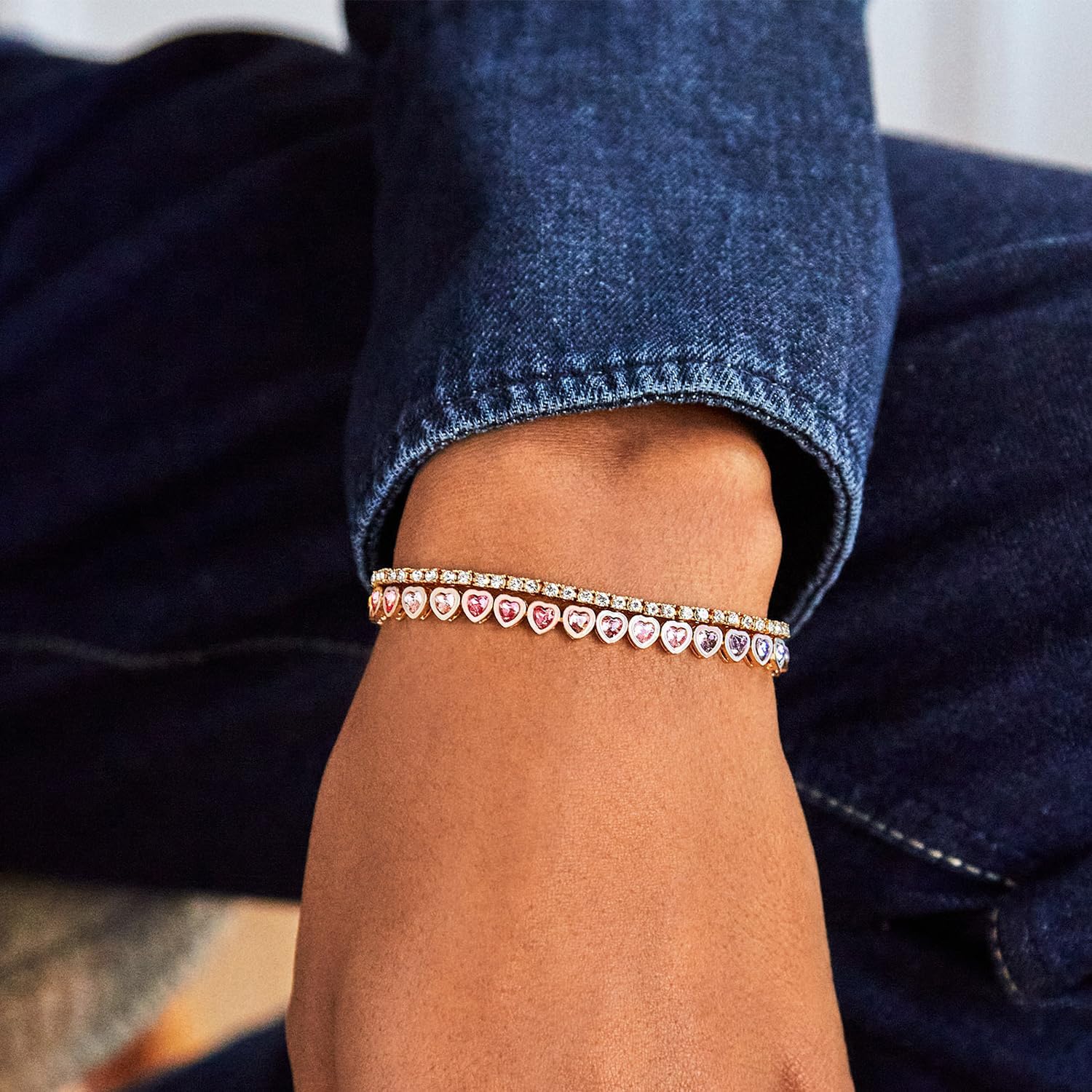 BaubleBar Kali Tennis Bracelet for Women - Classic Gold-Plated Bracelet w/Cubic Zirconia Crystals, Hypoallergenic, Perfect for Stacking, Women's Jewelry - Image 3