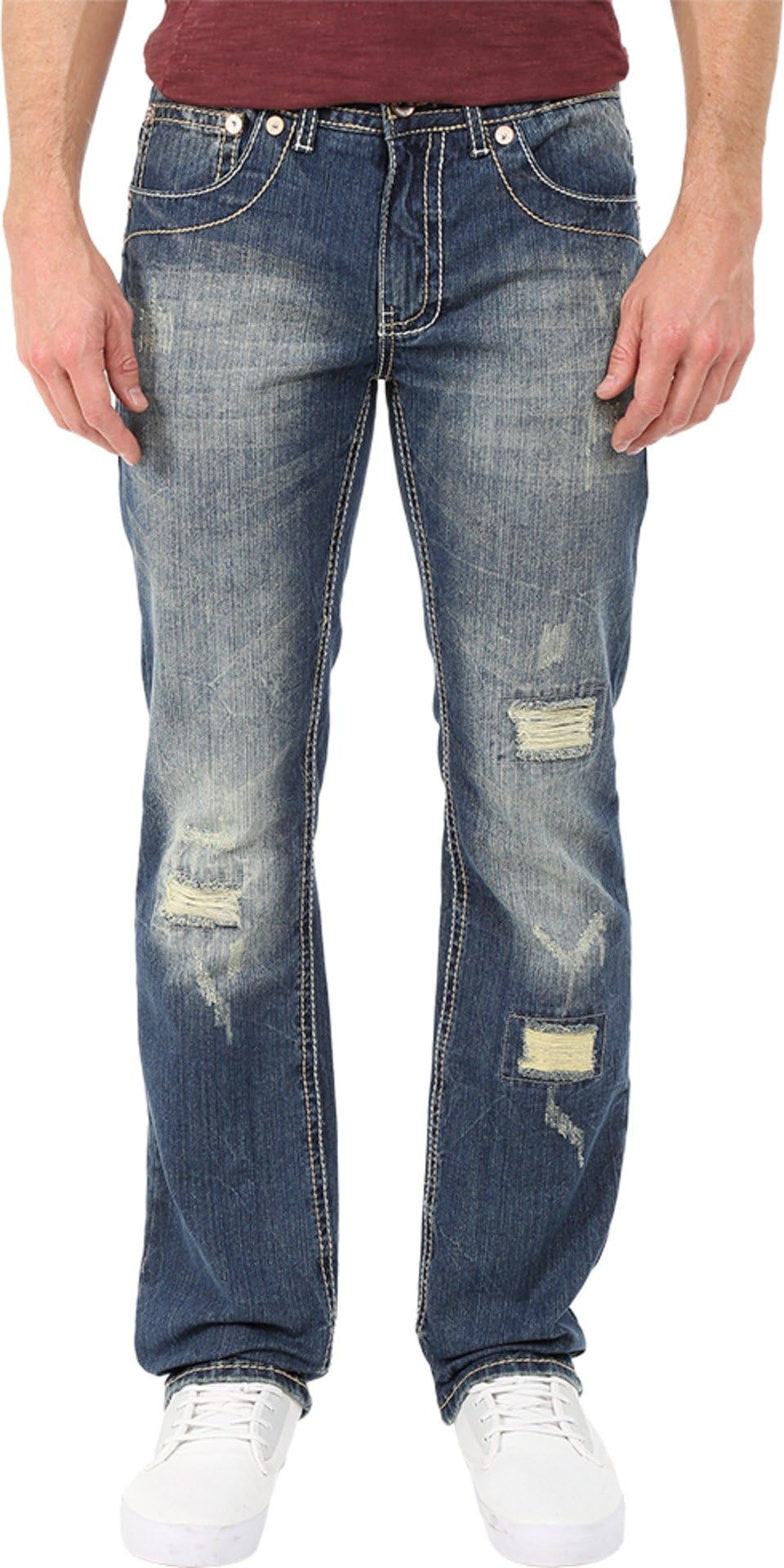 Antique Rivet Men's Mark Straight Jeans in Monte Monte Jeans 32 X 32