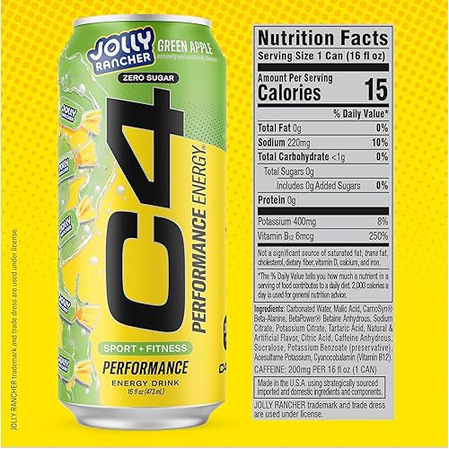 Vista 118 de Cellucor C4 Performance Energy - Bebida energética preentrenamiento carbonatada sin azúcar, 200 mg [0.007 oz] de cafeína con beta alanina, sabor