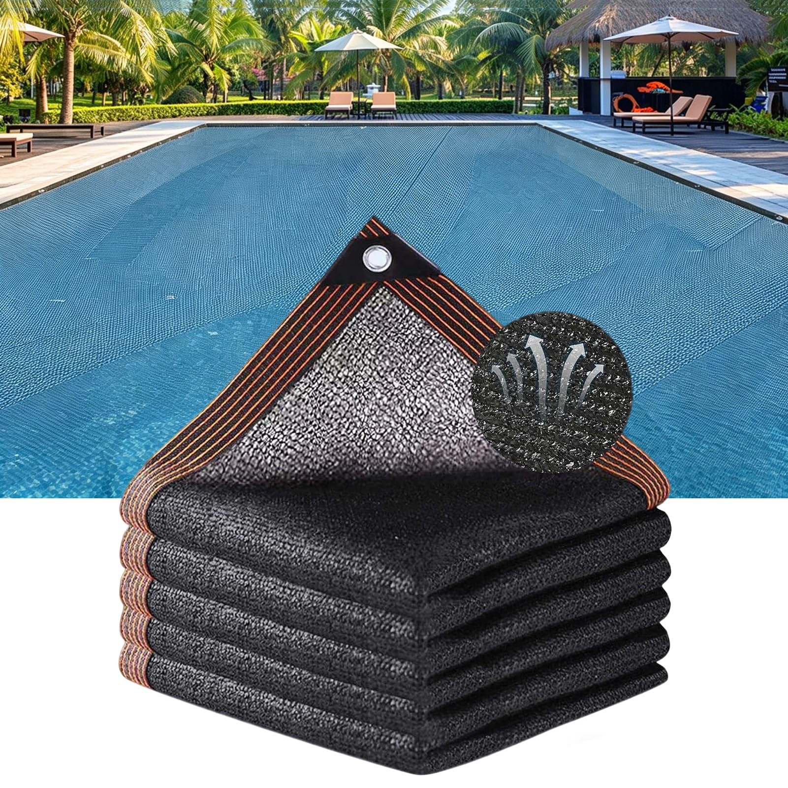 Filet De Protection Piscine Rectangulaire,5x8m Anti Feuilles & Anti-déchirure Couverture Piscine Hivernage pour Extérieur, Maille Fine pour Piscines Hors-Sol Et Enterrées(3x5m(10x16.4ft))