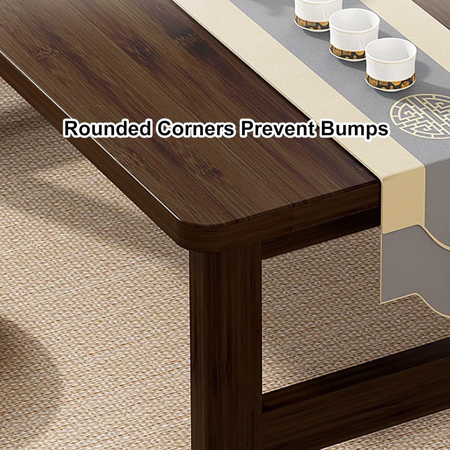 Wood Folding Coffee Table, Japanese Floor Low Table, for Living Room, Dining Room, Floor Sitting Low Table Small Space Minimalist Table (Color : A, Size : 60x40x30cm)