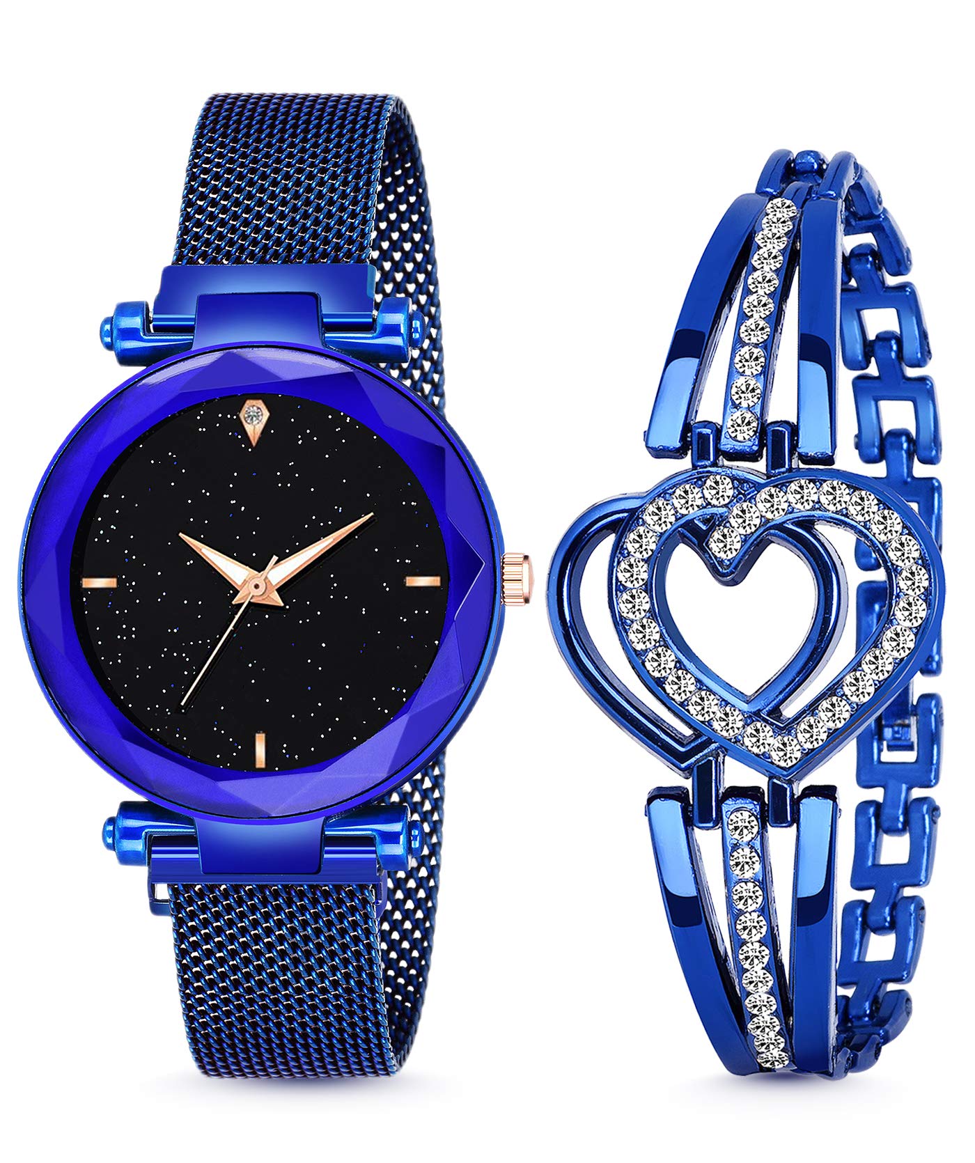 MARCLEX Casual Analog Womens Watch (Black Dial Blue Colored Strap) (B08SQ9DGST) Amazon Price History, Amazon Price Tracker