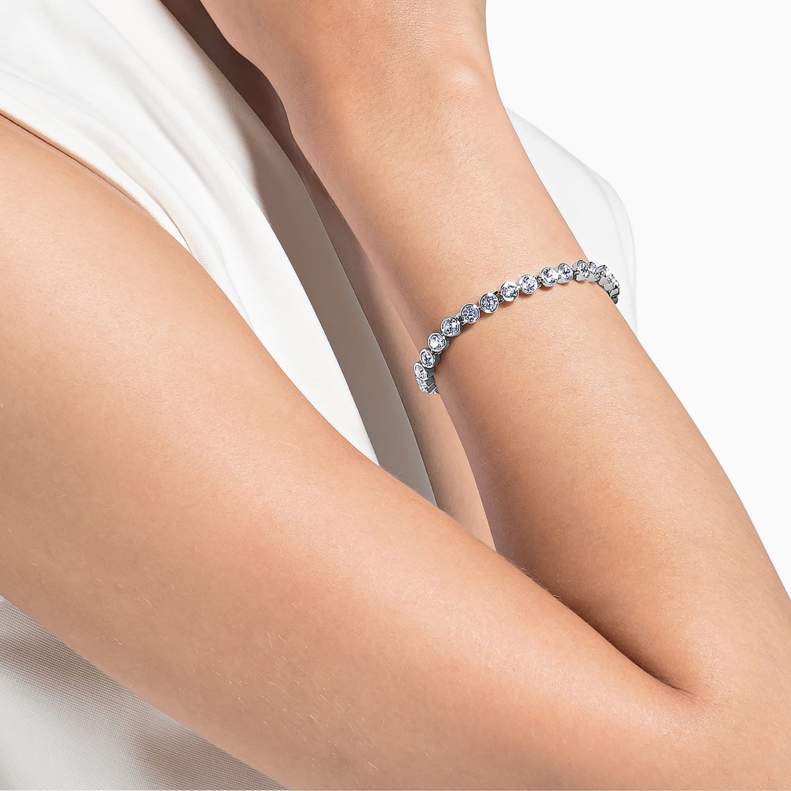 Swarovski Matrix Braccialetto Tennis, con Zirconia Taglio Tondo