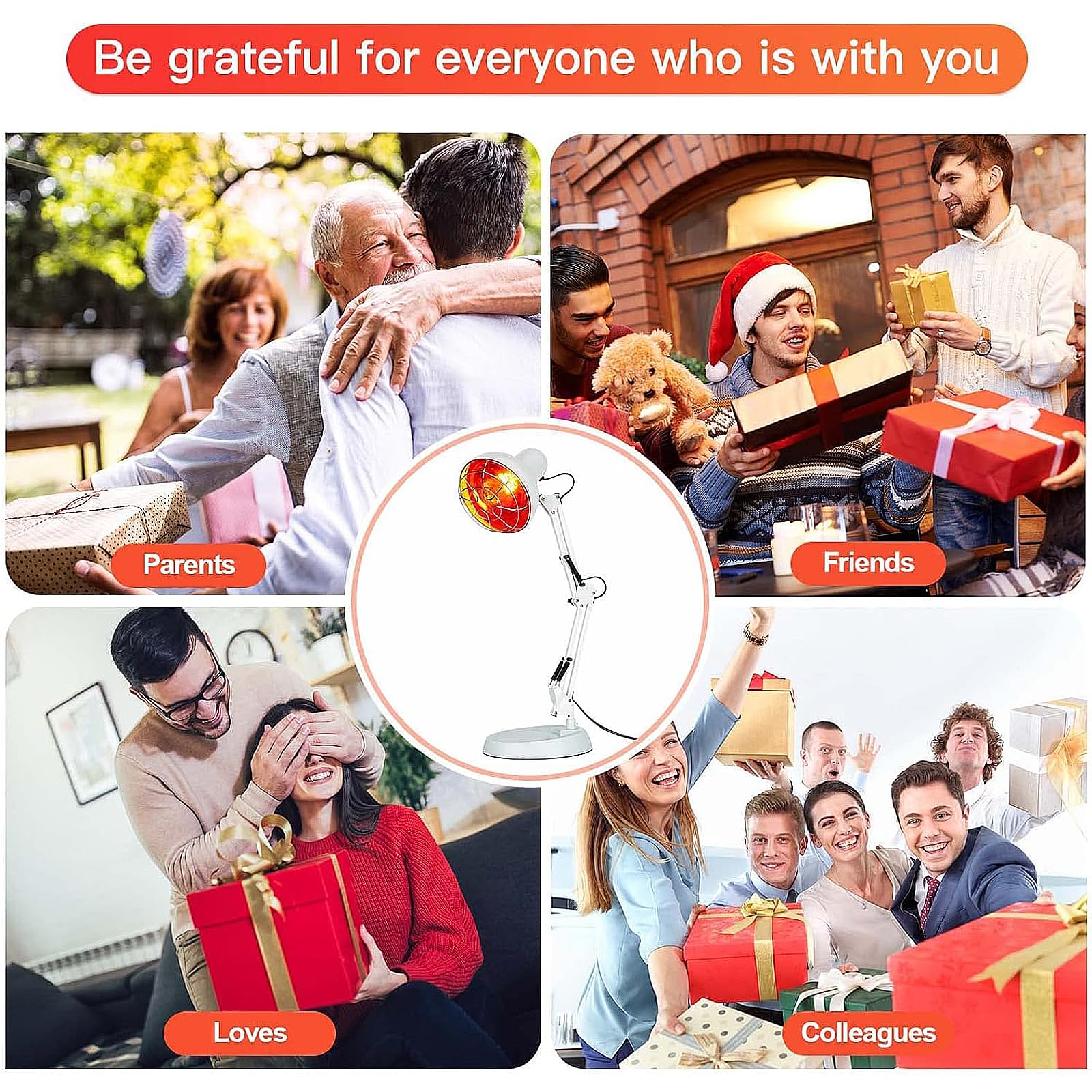 Rotlichtlampe, Infrarotlampe Wärmelampe 150W, Rotlichtlampe Wärmelampe, Infrarotlicht-Rotlicht-Wärmelampen Set