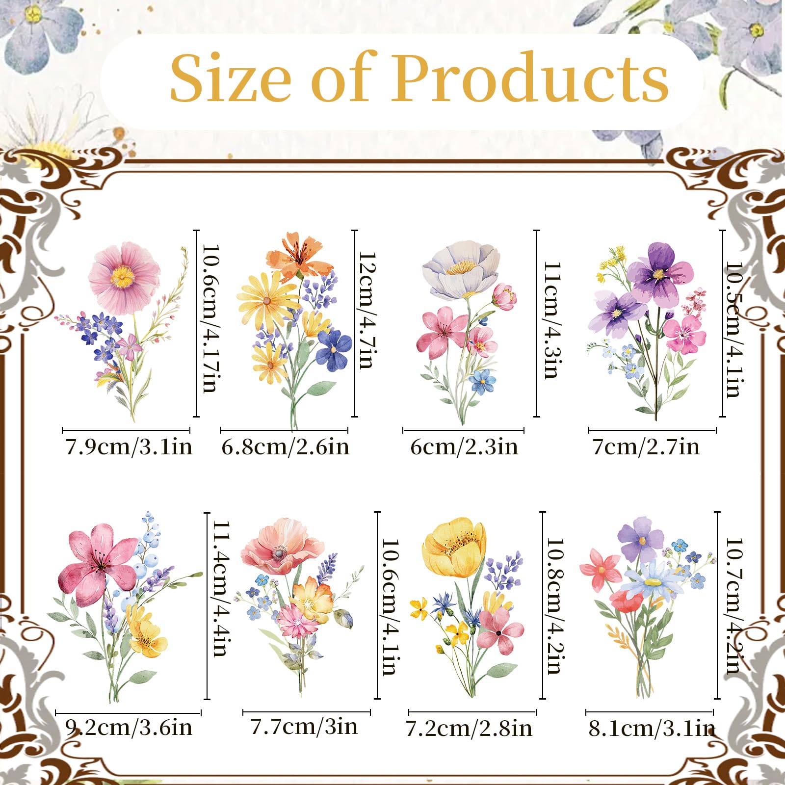 Lovarywow Wildflower Birthday Party Decorations - 40PCS Wildflower Baby Shower Decorations Floral Cupcake Toppers Flower Cake Decor Garden Themed Wedding Bridal Shower Supplies for Girls Women