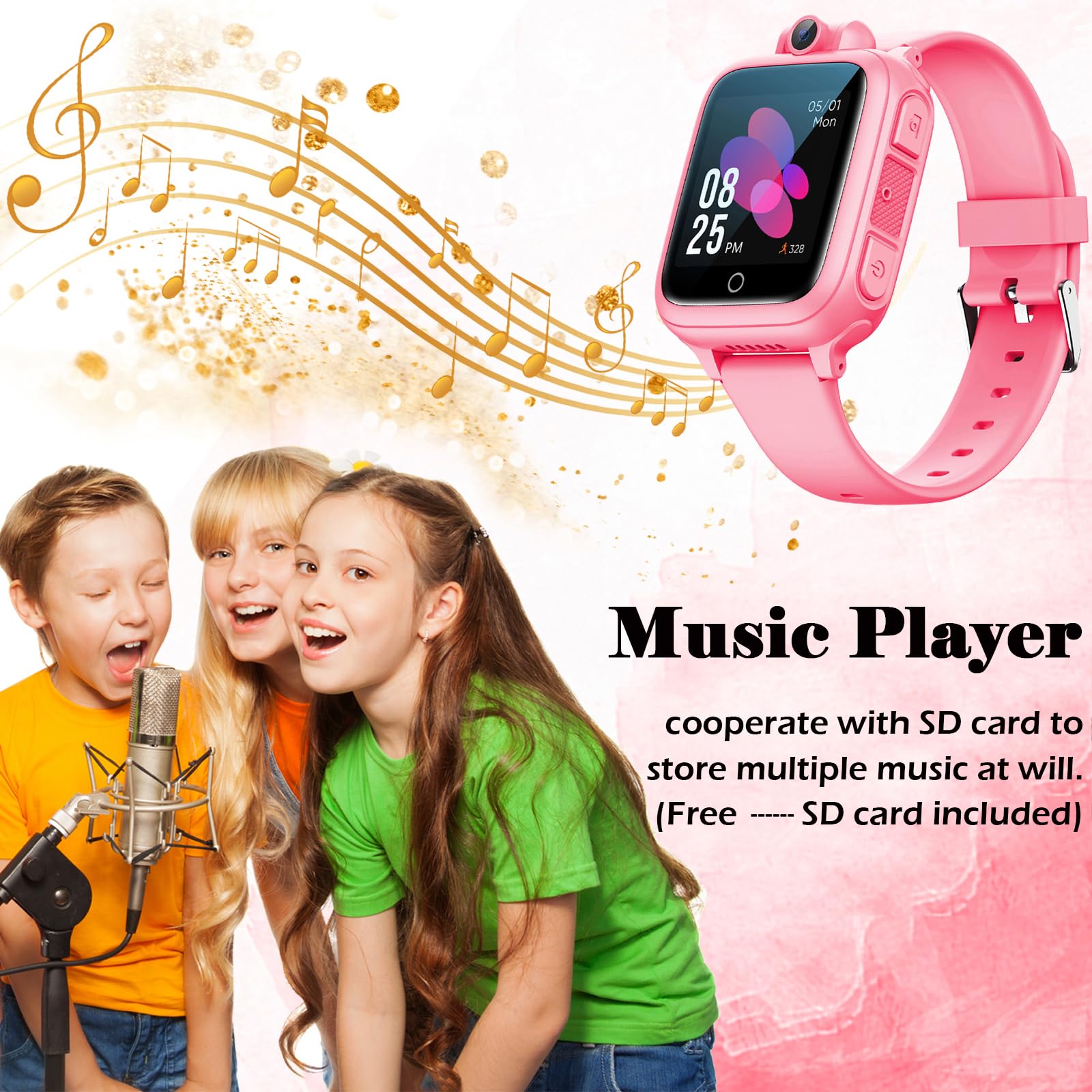 Reloj inteligente para niños, reloj educativo, 14 juegos de rompecabezas, reproductor de música MP3, cámara de video, despertador, calculadora, cronómetro, calendario, temporizador, regalo de Navidad 4