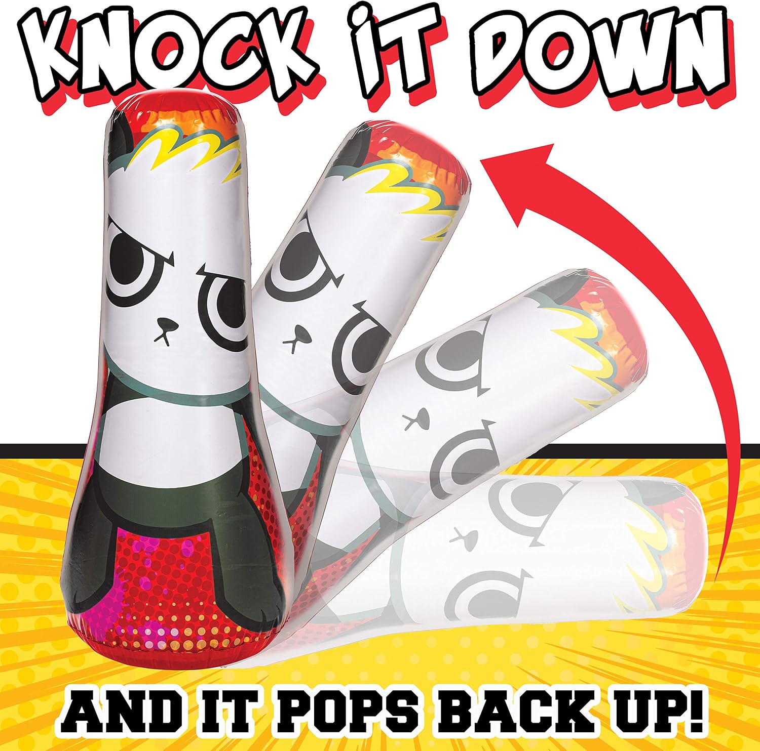 Franklin Sports Ryan's World Inflatable Punching Bag & Glove Set - 42 x 19 x 19 inches