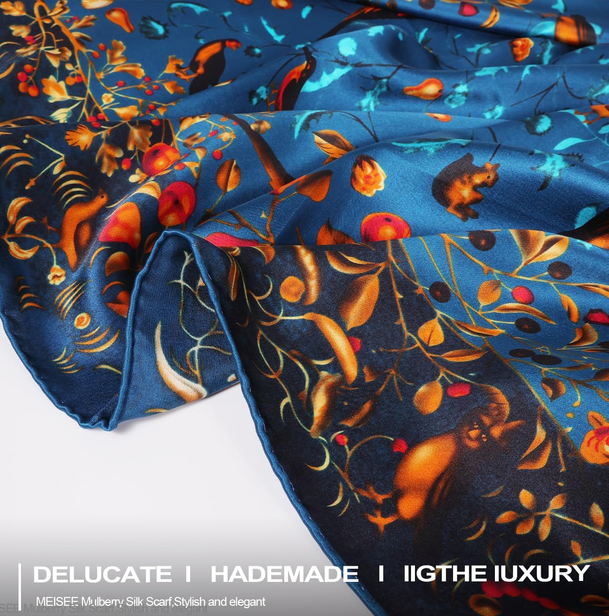 100% Pure Mulberry Silk Scarf 43”*43” Large Square Lightweight Headscarf Women’s Hair Wraps Shawls with Gift Packed - Image 4