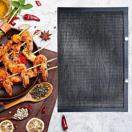 Miniatura 5 de sorkwo Bolsa de malla grande para barbacoa, bolsa antiadherente para hornear a la parrilla, resistente al calor, reutilizable, fácil de limpiar,