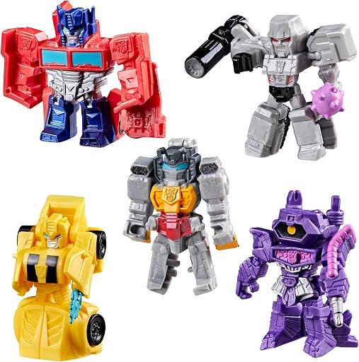 Transformers Tiny Turbo Changers 1.5" Mini Action Figures, Set of 5 Collectible Characters, Robot Toys for Ages 5+