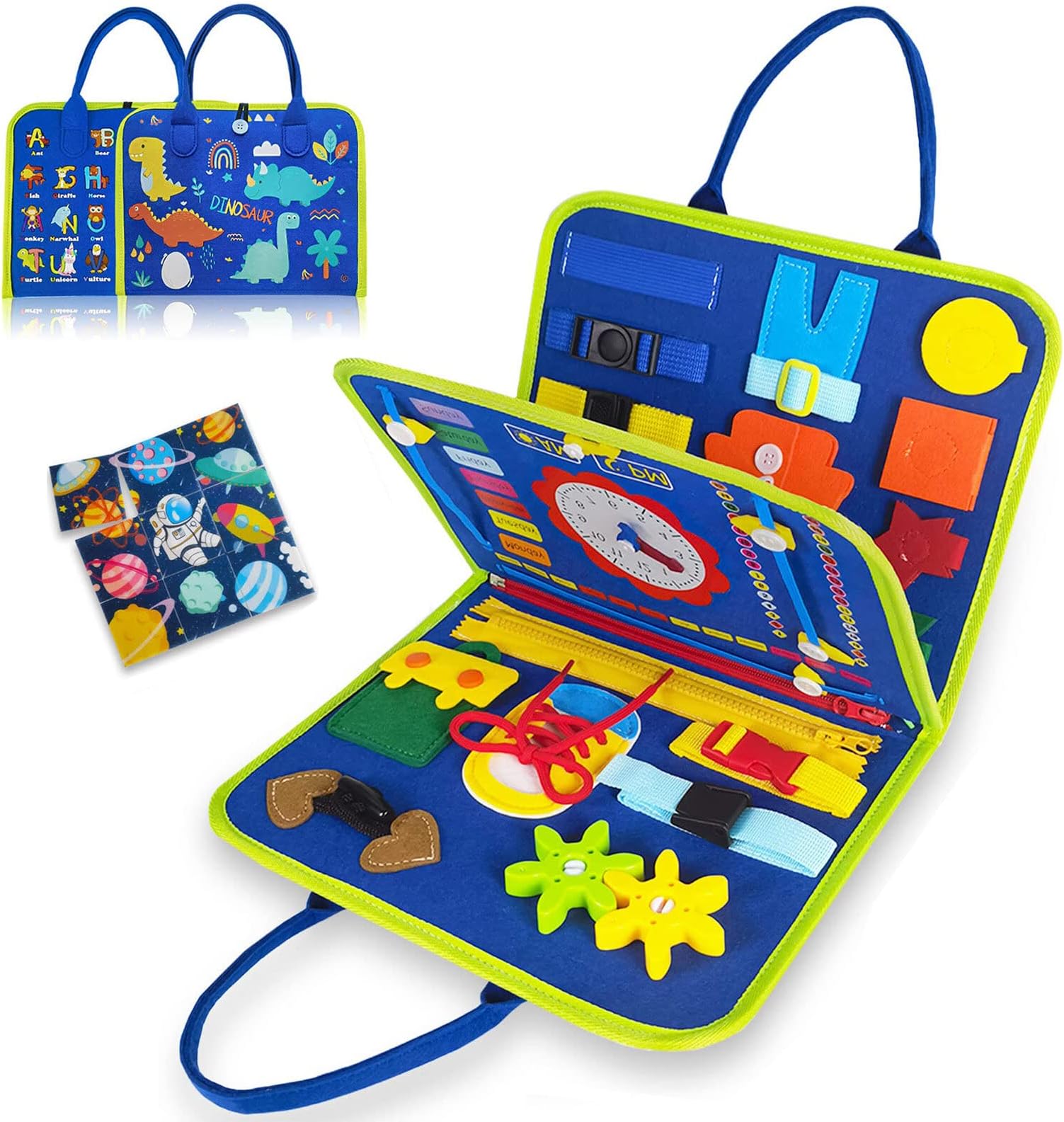 LabymosBusy Montessori Toys for 1-4 Year Old Boys & Girls s, Sensory Toys for Toddlers 1-3, Autism Educational Travel Toys, Preschool Activities for Learning Fine Motor Skills (Blue)