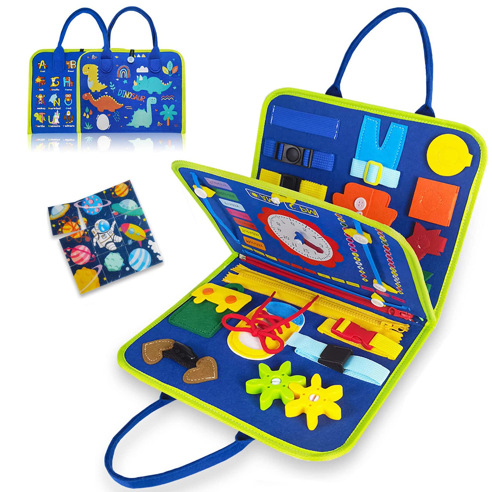 LabymosBusy Montessori Toys for 1-4 Year Old Boys & Girls s, Sensory Toys for Toddlers 1-3, Autism Educational Travel Toys, Preschool Activities for Learning Fine Motor Skills (Blue)