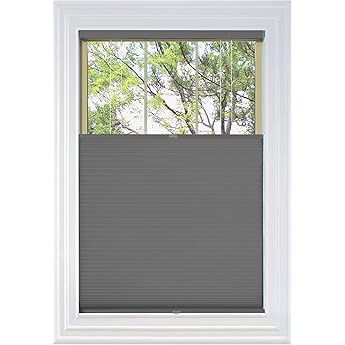 BlindsAvenue Cordless Top Down Bottom Up Cellular Honeycomb Shade, 9/16" Single Cell, Blackout, Anthracite, Size: 36" W x 48" H