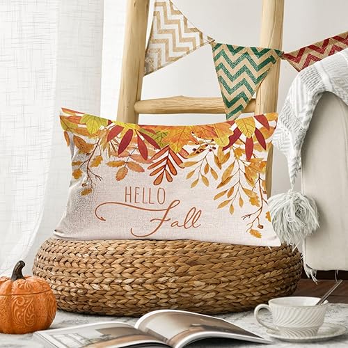 Miniatura 4 de Funda de cojín decorativa de algodón y lino con diseño de camión rojo con árbol de Navidad, regalo de Feliz Navidad, 12 x 20 pulgadas, diseño de