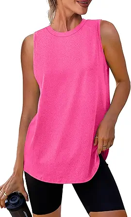 Women's Workout Tank Tops Lightweight Sleeveless Shirts for Women Loose Fit Tops for Athletic Running Tennis Yoga