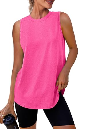 Womens Workout Tank Tops Lightweight Sleeveless Shirts for Women Loose Fit Tops for Athletic Running Tennis Yoga