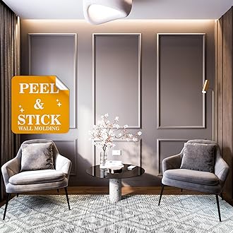 Peel and Stick Wall Molding Kit - 3 Upper and 3 Bottom Frames | Easy Installation