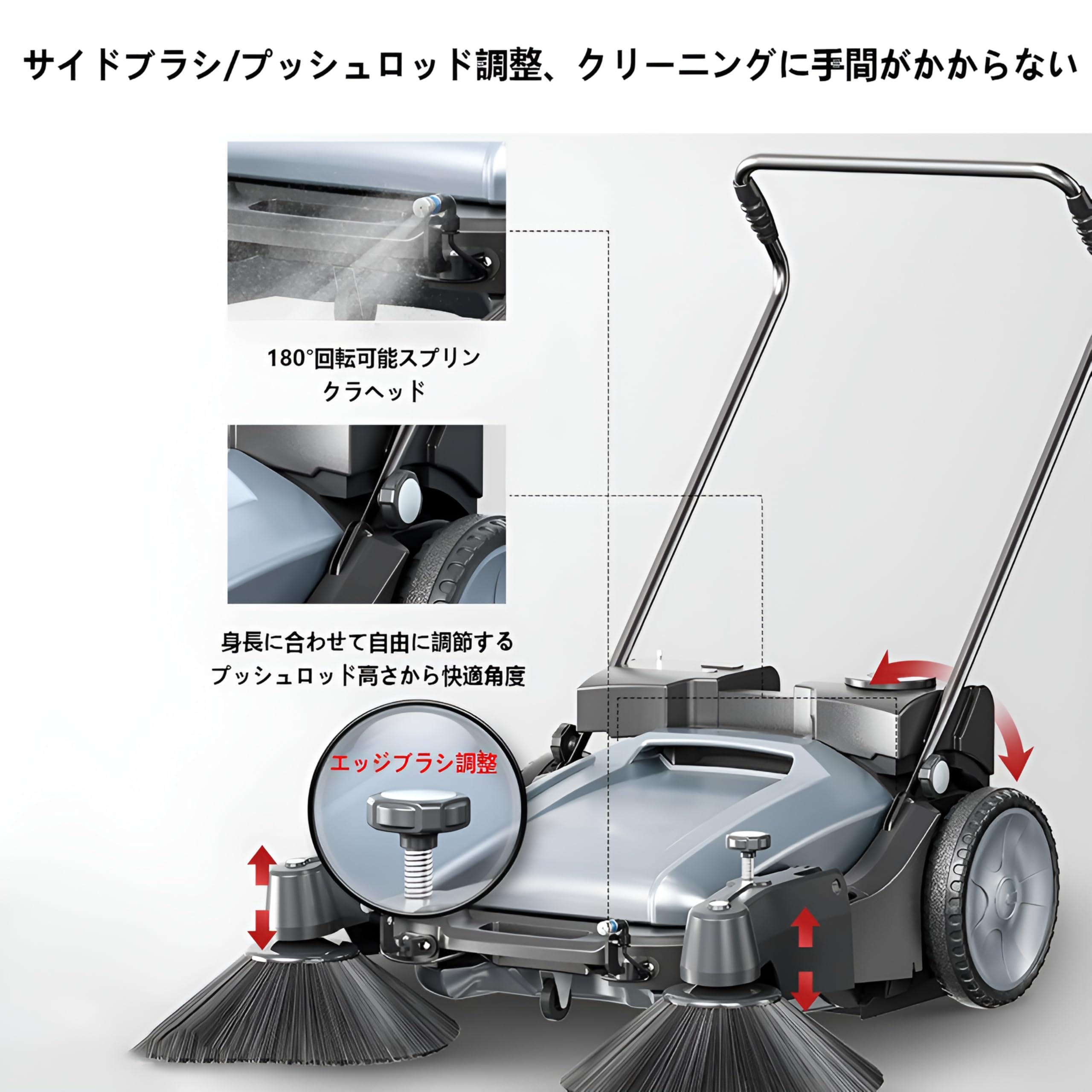 Amazon.co.jp: ロードスイーパー 掃除機 業務用床清掃機 手動式 手押し 