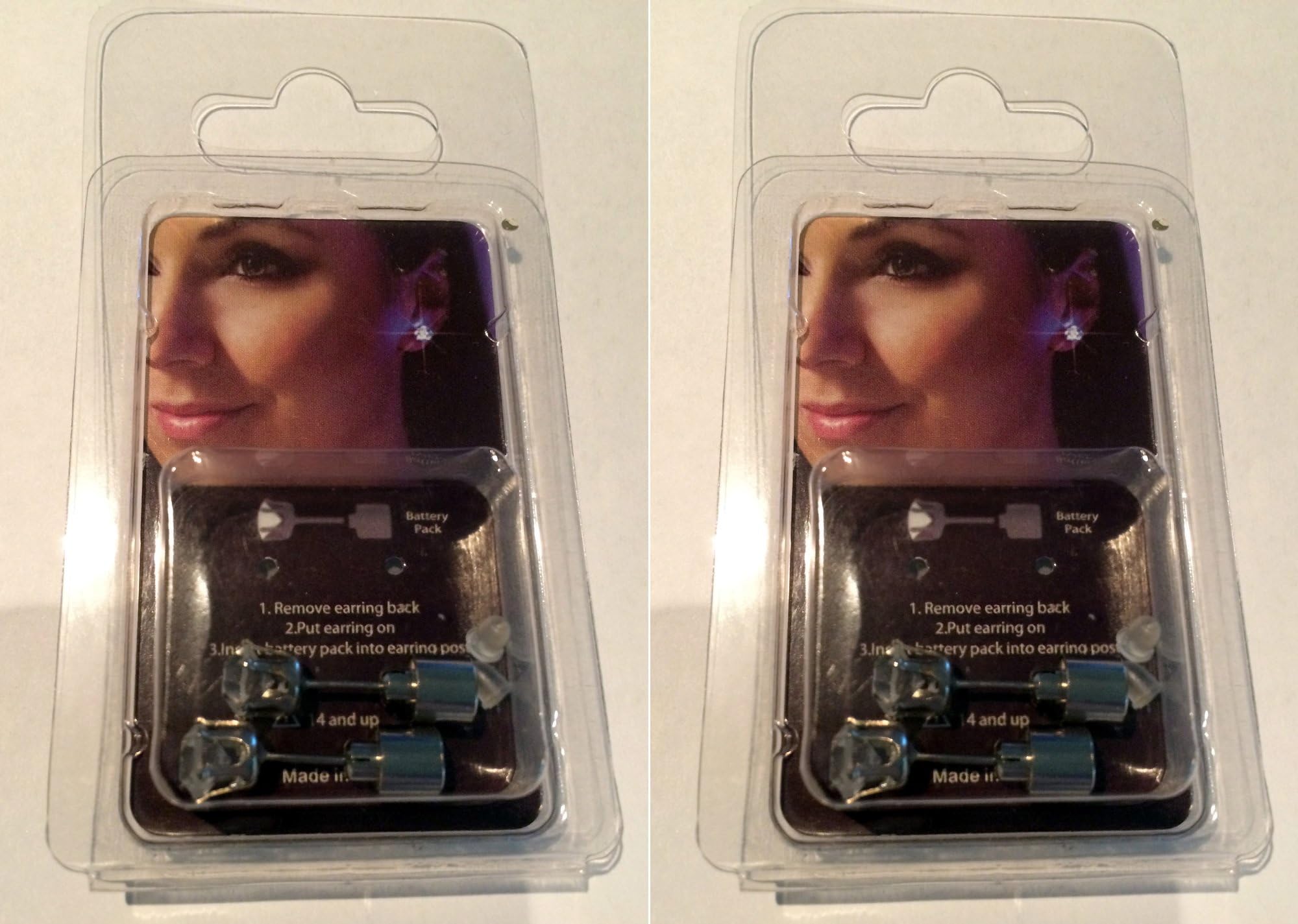 Platube 2 Pairs Sparkle LED Lights Earrings , Party Accessories, Rainbow Color (Automate Change)