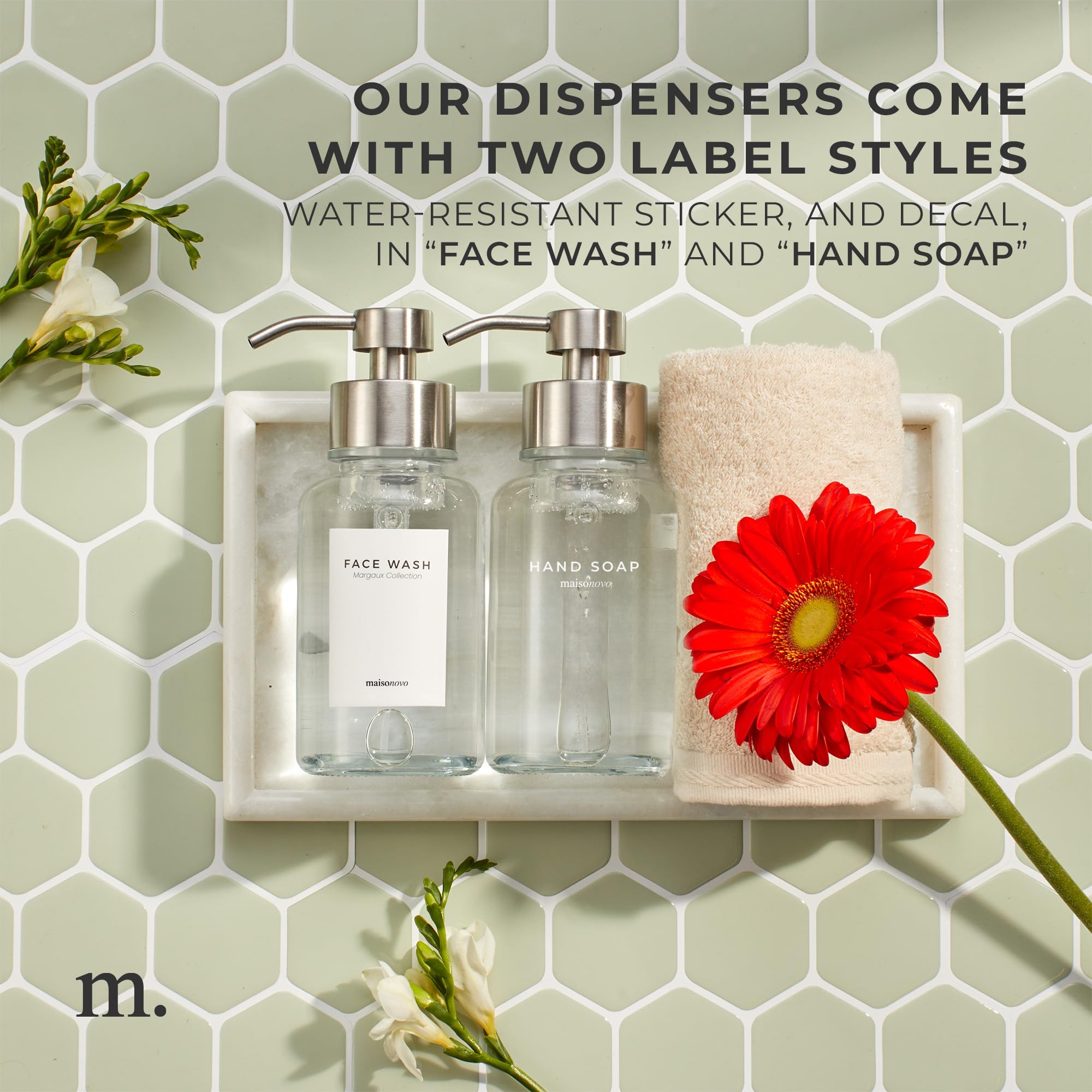 Snapklik.com : MaisoNovo Glass Foaming Hand Soap Dispenser 14 Oz Clear