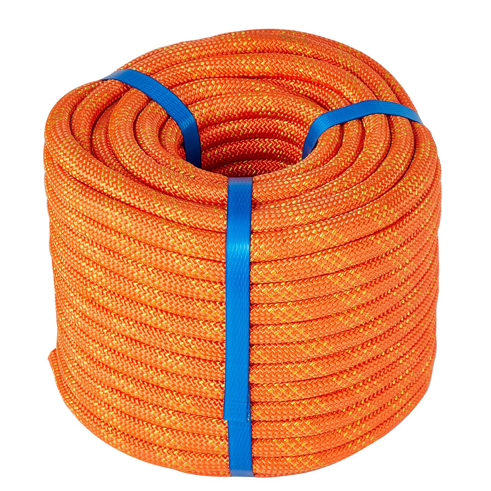 Corde d'escalade double tresse orange 36m en polyester robuste