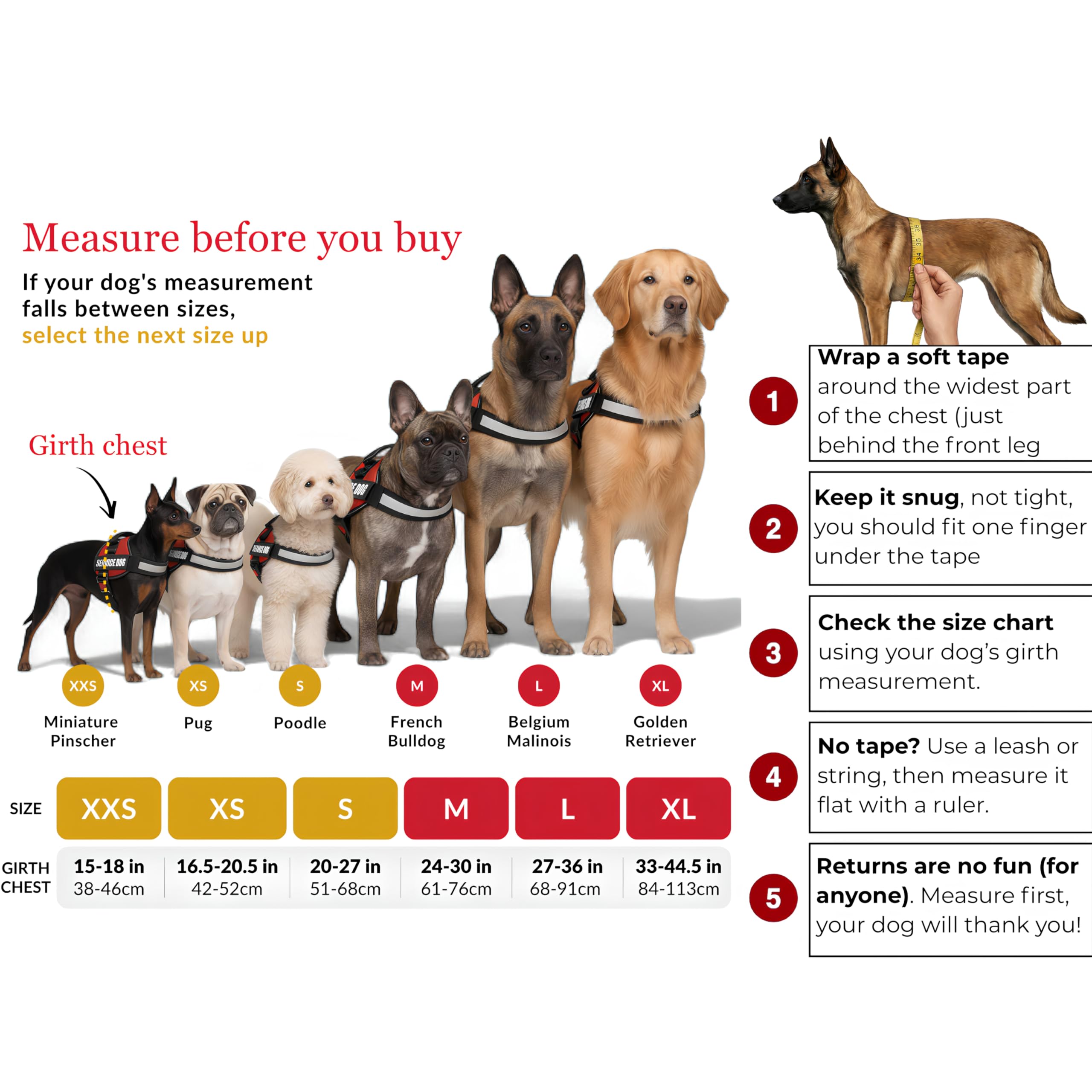 Albcorp Arnés Reflectante para Perro, de Nailon, Chaqueta de Animal de Servicio Ajustable, con 2 Parches extraíbles para Perros de Terapia de, Rojo, Extra pequeño