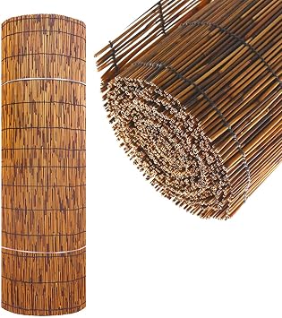 Outdoor Fence Screening, Heat Treated Natural Material, Fence Decorative for Backyard Garden Fencing, Balcony Privacy, Brown 2x3.5ft, 2.6x10ft, 3x6.5ft, 3.3x20ft4H x 19L