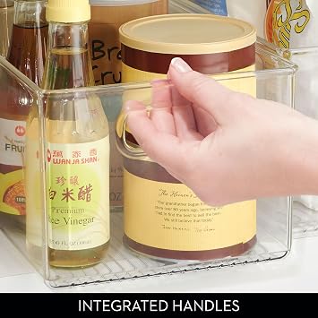InterDesign iDesign Recycled Plastic Pantry Storage Bin Linus Collection - Clear Kitchen Storage Box (Pack of 4)