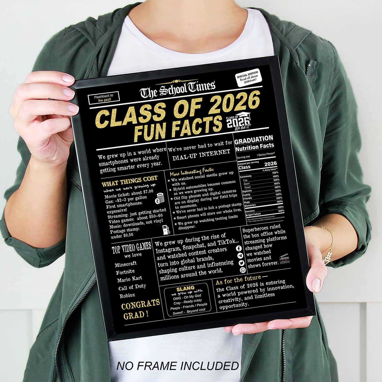 2026 Graduation Decorations, Class of 2026 Fun Facts Graduation Centerpieces for Tables, Grad Party Decor Poster Sign Card, Graduation Gifts — view 2