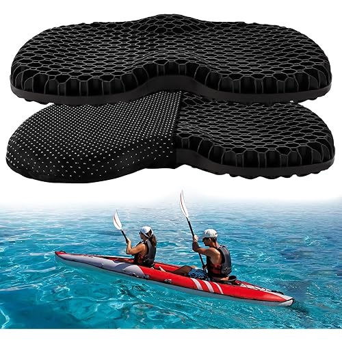 Anti Slip Kayak Gel Seat Cushion Thick Waterproof Egg Seat Cushion Kayak Seat Pad with Non-Slip Cover for Sit in Kayak Inflatable Kayak Canoe & Boat Kayak Accessories for Fishing Kayak