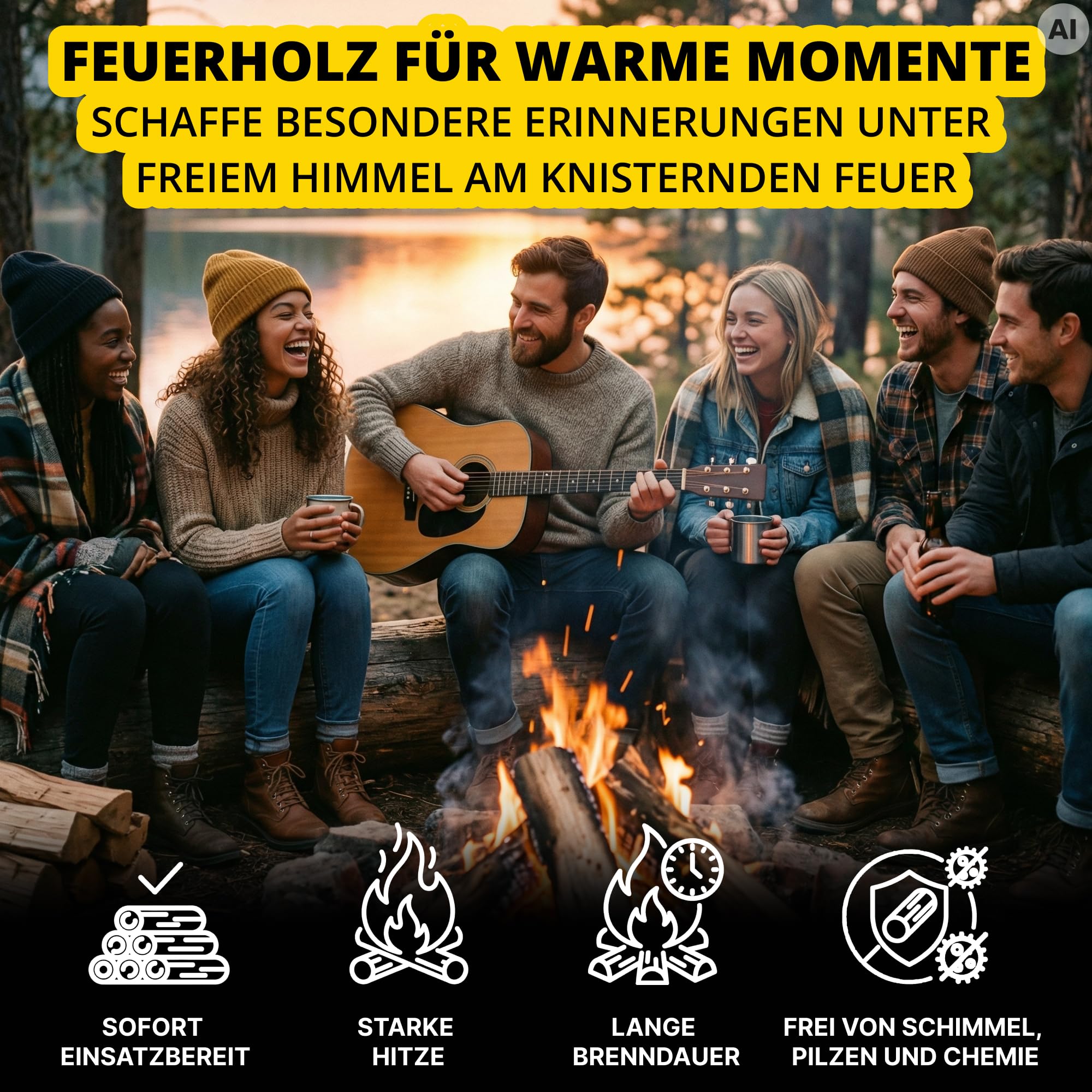 Brennholz Eichenholz Kaminholz - Grillholz 25 cm 60 kg | Hartholz Eichen Feuerholz | Holz für Grill Kamin Smoker Ofen | Firewood (60 kg)