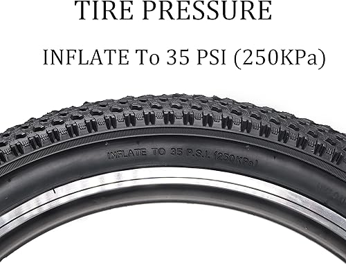 Miniatura 7 de Hycline Paquete de 2 neumáticos de bicicleta, neumático de repuesto plegable de 20242627.5 pulgadas para bicicleta de montaña MTB, par negroSkinwall
