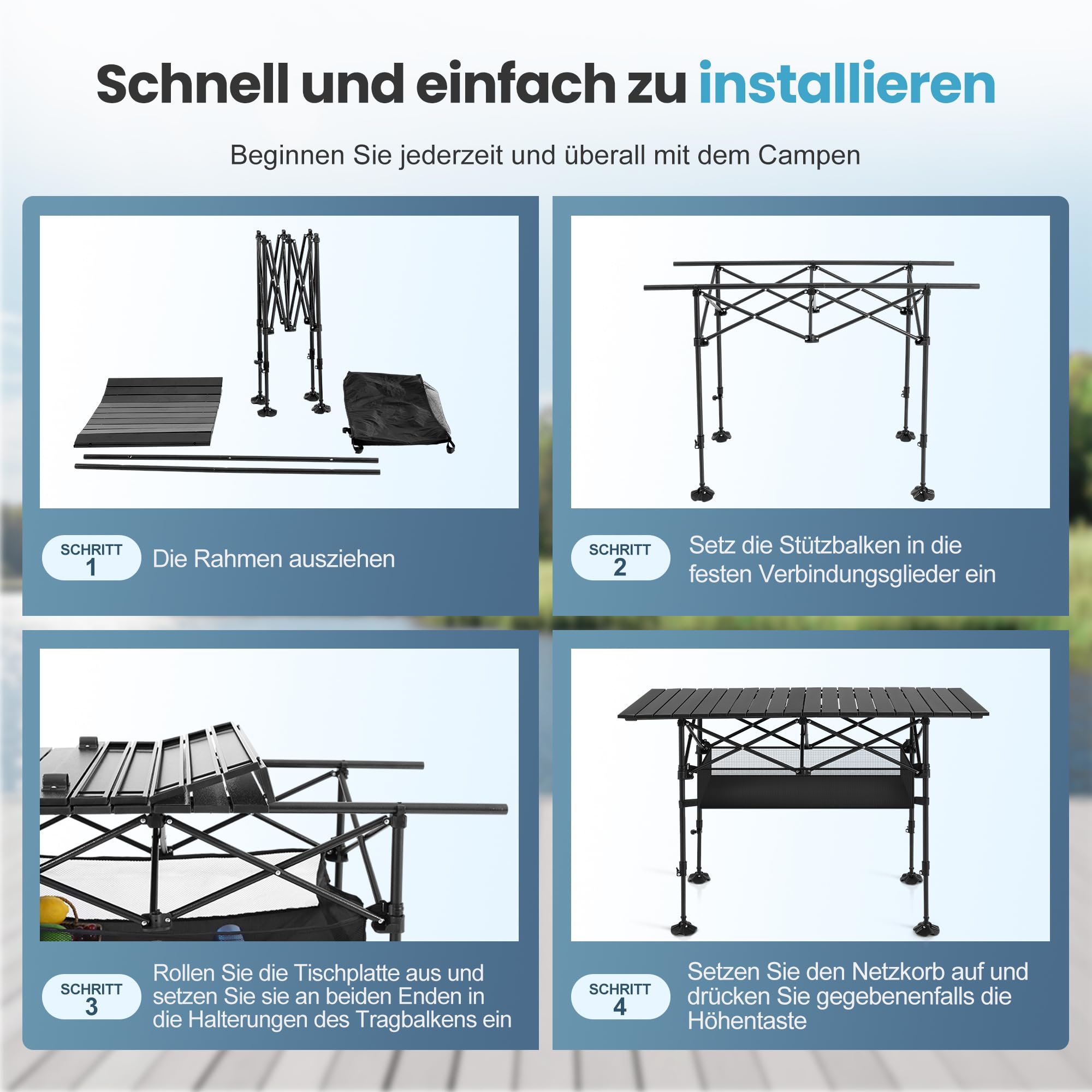 HIGH POINT SPORTS Campingtisch Klappbar Aluminium Campingtisch Faltbar